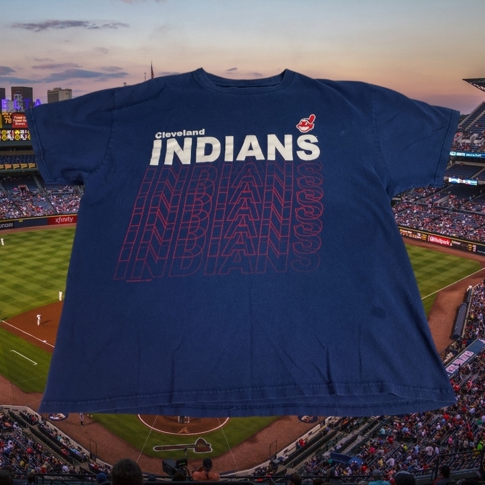 Vtg Cleveland Indians MLB Team Baseball Shirt Size XL Chief Wahoo Ohio Stadium